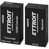 ETTROIT extender HDMI 4K su cavo lan 60mt, Kit TX-RX UTP CAT6 POE, POC Loop-Out ET5003