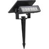 V-TAC Lampada LED solare V-TACda giardino 2in1: installazione a parete o con picchetto. Luce calda 3000K, autonomia fino a 12 ore, ricarica solare, IP65 per esterni.