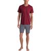 CALIDA Relax Imprint - Pigiama Corto da Uomo, in 100% Cotone, con Elastico in Vita, Rosso - Mars Red, 52-54
