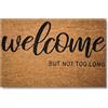 KOKO DOORMATS Zerbino Ingresso casa - Tappeto divertenti in fibra di cocco e base antiscivolo da PVC, da esterno e interno con misure 40x60cm (Welcome but not too long)
