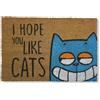 KOKO DOORMATS Zerbino Ingresso casa - Tappeto divertenti in fibra di cocco e base antiscivolo da PVC, da esterno e interno con misure 40x60cm (I hope you like Cats)