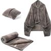 Dasellfa Coperta da Viaggio Blanket Flanella Plaid Divano, Coperta Pile tre in uno 100*150cm per Accessoire Voiture, Coussin De Voyage, poncho con gnocchi, coperta 3 in 1, per donne, uomini e bambini