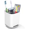 Toaren Porta Spazzolino Dentifricio Porta Spazzolini Bagno in Plastica | Portaspazzolino per bagno,Organizer Portaspazzolino Elettrico Bagno,Smontabile,Portaspazzolino con Fondo Antiscivolo