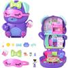 Polly Pocket - Cofanetto Cuccioli in Pigiama, playset da viaggio con 1 mini bambola, 2 cuccioli, cibo e 10 accessori per lo styling inclusi, giocattolo per bambini, 4+ anni, JCR38