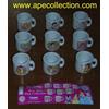TOMY PRINCIPESSE DISNEY Raro Set 9 MINI TAZZE Tazzine Ceramica MUGS Gashapon TOMY