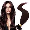 Elailite Extension Capelli Veri Cheratina 1 Grammo Rossi, 25 Ciocche 100% Human Hair Indiani 40cm 25g #99J Vino Rosso