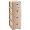 Stefanplast Mobile Cassettiera Elegance Slim 4 Cassetti Cashmere 30 x 40 x 80 cm