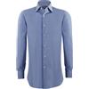 Womo Camicia Std Slim Fit Vichy Blu