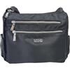 COVERI COLLECTION Borsa a Tracolla in Nylon Impermeabile, Multitasche, Dimensioni 28x23x12 cm, con Cerniere Metalliche, Tracolla Personalizzata Design Casual Art. 5056-20 (BLU JEANS)
