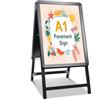 STANDNEE A1 Pavimentazione Cartello Cornice Cartello Doppio Lato Display A-Board Poster Stand Segno Titolare per Pubblicità (Nero-A1)