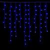 ETTROIT Tenda Luminosa 120 LED, 3Mt, Luce Blu, Cavo Bianco, IP65, Prolungabile, Effetto Flash , Con fili pendenti a lunghezze alternate (30-70-40-60 cm) per effetto a cascata