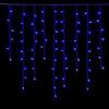 ETTROIT Tenda Luminosa 200 LED, 5Mt, Luce Blu, Cavo Bianco, IP65, Prolungabile, Effetto Flash , Con fili pendenti a lunghezze alternate (30-70-40-60 cm) per effetto a cascata