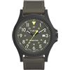 Timex Orologio da uomo Expedition Acadia da 40 mm, cinturino in silicone grigio canna di fucile, quadrante verde, cassa nera TW4B30000