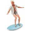 Barbie Il Film - Ken Giorno Perfetto, bambola con completo da spiaggia a righe rosa e verde pastello, tavola da surf e sneaker bianche incluse, giocattolo per bambini, 3+ anni, JBJ54