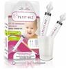 PETIT NEZ LAVAGGIO NASALE BIMBO +4 MESI KIT 2 SIRINGHE 10ML + 2 PUNTE IN SILICONE RIUTILIZZABILI + SPAZZOLINO + CONTENITORE DA 50ML PER SOLUZIONE SALINA
