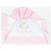 Andy & Helen Set Lenzuola Andy & Helen per Lettino Ricamato D08 3 pz Rosa