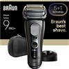 Braun Rasoio Elettrico Uomo Series 9+ PRO 9615S Argento, Impermeabile, Lame di Precisione Ultra-Sottile E Trimmer Pro Trimmer Per Rasare La Barba, Cofanetto Rasatura Con Custodia Da Viaggio