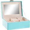 DKD Home Decor Scatola portagioie di marca, colore verde, in poliuretano (PU) e MDF (17 x 13 x 8,5 centimetri)
