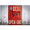 Saraheve Targa in latta con birra, stile vintage, divertente, decorazione per la casa, in metallo, per bar, pub, 20 x 30 cm