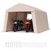 VEVOR Capannone da Esterno, Tenda da Deposito Portatile, con 2 Porte Avvolgibili e Prese d'Aria, Tettoia Impermeabile, Struttura Robusta, Posto Auto Coperto per Garage, Beige 305 x 458 x 246 cm