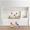 VEVOR Cancelletto Retrattile per Bambini, Alto 870 mm, Estensibile Fino a 2800 mm di Larghezza, per Bambini o Animali Domestici, Materiale a Rete, per Scale Interne, Porte, Sale Giochi, Bianco