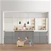 VEVOR Cancelletto Retrattile per Bambini, Alto 870 mm, Estensibile Fino a 2800 mm di Larghezza, per Bambini o Animali Domestici, Materiale a Rete, per Scale Interne, Porte, Sale Giochi, Grigio