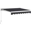 Outsunny Tendalino, elettrico/manuale estensibile, Cassonetto Semicoperto, Telecomando, Telaio in Alluminio, 2,5 x 2 m, Grigio