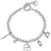 Brosway Bracciale Donna in Acciaio e Cristalli con Simbolo Cornetto/elefante/quadrifoglio | Collezione Chakra - BHKB114