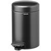 Brabantia NewIcon Pattumiera piccola per il bagno con coperchio 3L | Cestino a pedale antiodore con secchio interno rimovibile per il bagno, la toilette o i piccoli spazi | Confident Grey