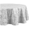 Threadmade Elrene Home Fashions Mesa - Tovaglia in vinile resistente all'acqua e alle macchie, con retro in flanella, 152,4 x 213,4 cm, ovale, colore: grigio/bianco