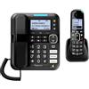 Amplicomms BigTel 1580 Combo DECT Tasti Grandi Telefono, Segreteria Telefonica, Cornetta Aggiuntiva, Audio Boost, Suonerie Extra Rumorose, Compatibile con Apparecchi Acustici, Nero