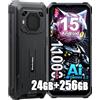 Blackview BV6200 Plus Android 15 Rugged Smartphone 2025, 24GB+256GB/2TB Cellulare Robusto, 98dB 3W Altoparlante 11000mAh Rugged Telefono, 16MP Fotocamera AI, 6.56HD+ Cellulari Resistente,NFC,OTG,Nero