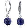 Bling Jewelry Orecchini Pendenti A Sfera Tondi Con Gemma Di Lapislazzuli Blu Marino Semplice Per Le Donne .925 Sterling Silver