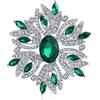 Bling Jewelry Moda Grande Dichiarazione Stile Vintage Simulato Gemstone Sciarpa Fiore Art Deco Spilla Per Le Donne