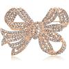 Bling Jewelry Matrimonio D'Inverno In Stile Vittoriano Vacanze In Bianco Cristallo Scintillante Pave Moda Sposa Grande Dichiarazione Nastro Filigranato Arco Sciarpa Spilla Pin Per Donne Placcato Rosa