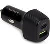 Vultech Caricatore Auto CA-3QP 45W, 2 Porte: USB Quick Charge 3.0 (18W) e Type-C Power Delivery (27W) ultraveloce. Caricabatterie Compatibile con iPhone, iPad, Galaxy S23 Ultra e Altri Smartphone