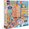 eeBoo- Piece&Love: Stockholm-1000 pc 1000 Pezzi sulla Città di Stoccolma-Puzzle in Cartone Riciclato-Dimensioni 58,5 cm di Lato, PZTSKM