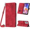 Mo-Beauty Custodia per Samsung Galaxy A23 5G/A23 4G/M13 4G/M23 5G/F23 5G, PU Pelle Portafoglio Flip Custodia a tracolla [Supporto] [Chiusura Magnetica] Cover per Samsung A23 5G - Rosso