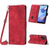 Mo-Beauty Custodia per Oppo A16 / A16S / A54S, PU Pelle Portafoglio Flip Custodia a tracolla [Supporto] [Scomparto per carte] [Chiusura Magnetica] Cover per Oppo A16 - Rosso
