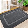 Homaxy Zerbino in gomma antiscivolo, per interni, assorbe lo sporco, lavabile, per esterni, resistente, per ingresso, cucina e giardino, 80 x 120 cm, grigio