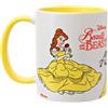 Widdop and Co. - Tazza Disney La Bella e la Bestia - Tazza da tè giallo/bianco, in gres porcellanato smaltato Belle & Beast, con licenza ufficiale Disney Merchendise (325 ml).