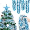 HOWAF 6 Pezzi Ghirlanda Albero di Natale,12m Festoni Natalizi, Ghirlanda Natalizia Blu Festoni Albero di Natale Boa Decorazioni Natalizie per la Casa Esterno Albero Porta Scale Camino Addobbi Natalizi