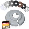 FUX Copri Tubi Termosifoni - 2 Rosette per Termosifone 22mm, Grigio finestra (RAL 7040) - Copertura per Tubi Riscaldamento, Rosette Termosifoni, Accessori Termosifoni