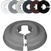 FUX Copri Tubi Termosifoni - 2 Rosette per Termosifone 15mm, Grigio polvere (RAL 7037) - Copertura per Tubi Riscaldamento, Rosette Termosifoni, Accessori Termosifoni