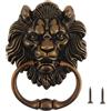 HOJLKLD Battente a testa di leone da 15,2 cm, maniglia decorativa classica per porta d'ingresso, con viti di montaggio (1, bronzo antico)