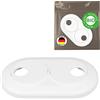 FUX 1 Pezzo, 16mm - 22mm, bio rosette doppie per termosifone, rosetta copritubo, copri termosifone, collari per tubi, rosetta termosifone, copritermosifone, polietilene biologico bianco (22mm)