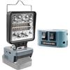 GAOUTO Lampada a batteria per Einhell da 18 V, lampada a batteria Einhell, lampada da lavoro con connettori USB-A e di tipo C, 1800 lm, faretto LED girevole a 180°, 6 modalità di luminosità, faretto LED,