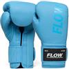 Flow Fightgear Flow Challenge Guantoni da boxe in vera pelle, sparring e allenamento, muay thai, kickboxing, MMA, arti marziali, uomo e donna - Azzurro - 12oz