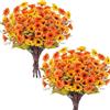 Fairblo 12 Pezzi Fiori Artificiali Autunnali Margherita Fiori Artificiali Decorativi Arancioni Fiori Finti Decorazioni per Interni ed Esterni Casa Giardino Patio Cortile Ufficio Feste