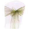 SHTGOI 10 pezzi di fiocchi per sedie in organza, nastri, coprisedia in tulle, per ricevimenti nuziali, compleanni, feste, banchetti, decorazioni 18 x 275 cm Verde oliva